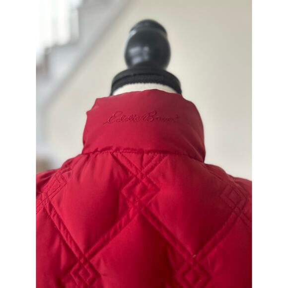 Eddie Bauer Quilted Red Down Fill Vest - Picture 4 of 8